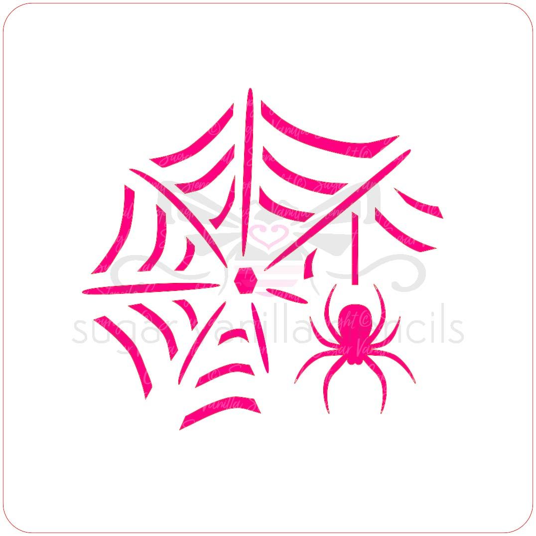 Spider and Web Cupcake Stencil