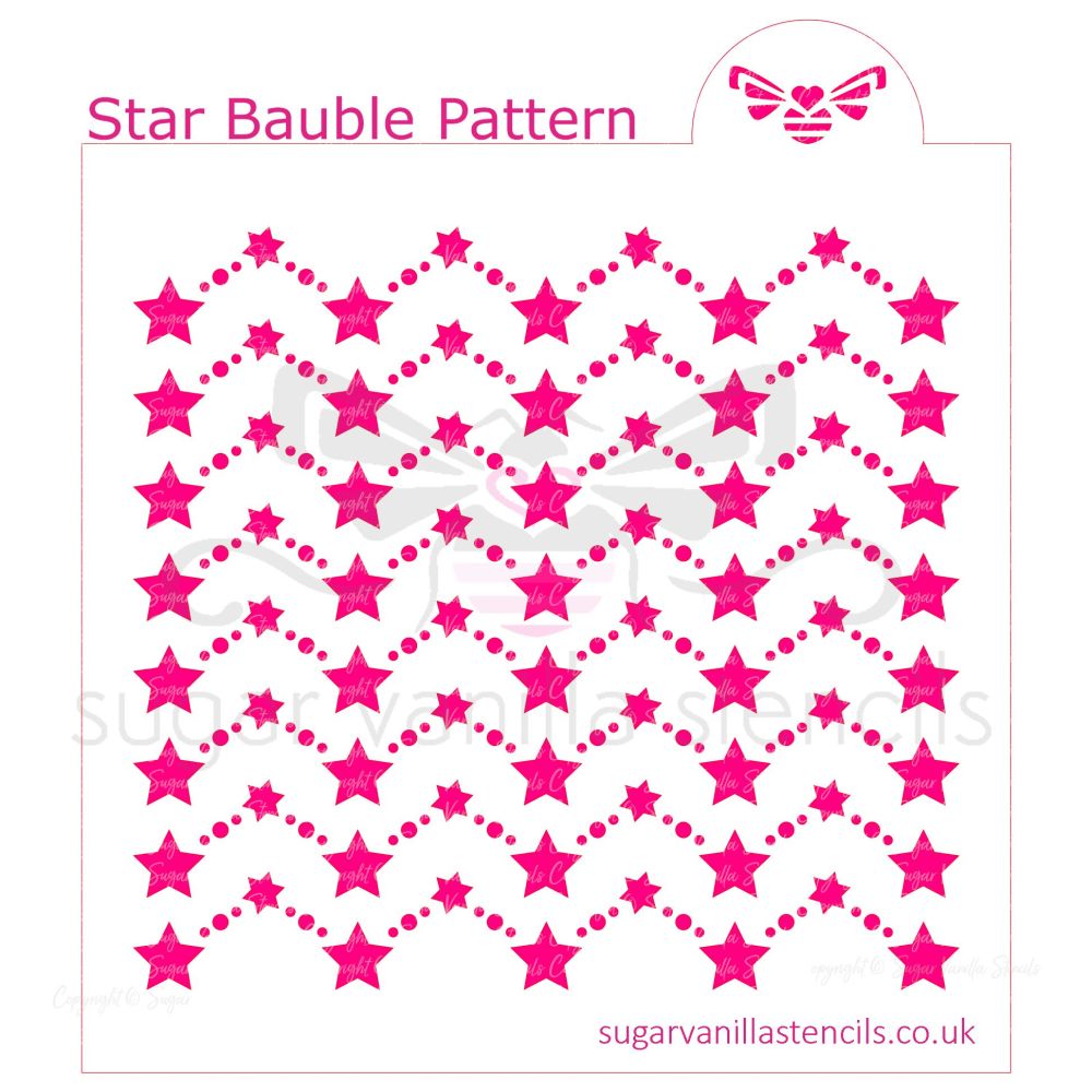 Star Bauble Pattern Cookie Stencil