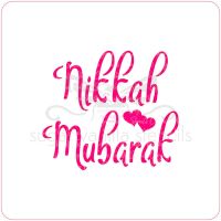 Nikkah Mubarak (Hearts) Cupcake Stencil