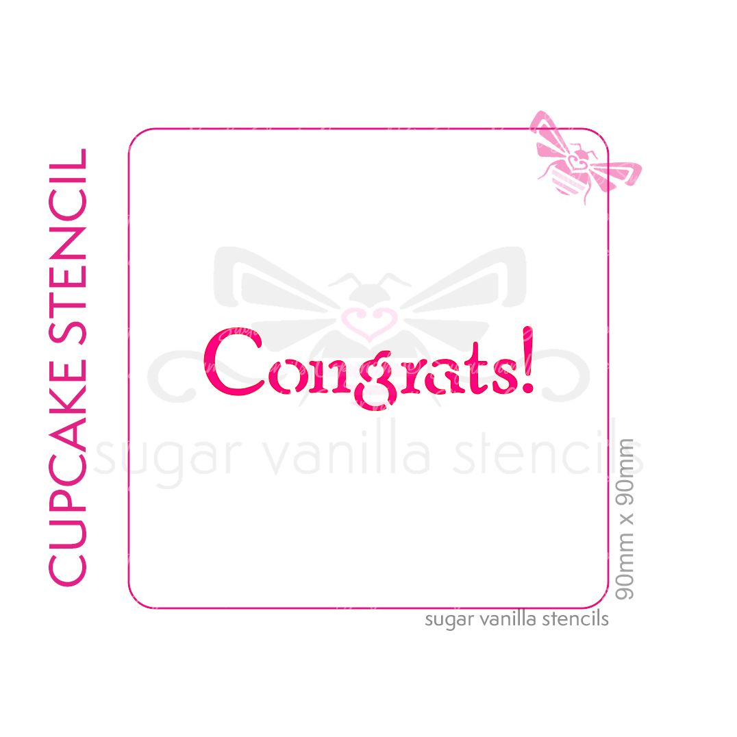 Congrats Cupcake Stencil