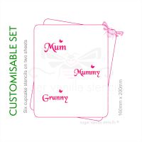 Cupcake Set - Mothers Day - Choose six names (2 stencils)