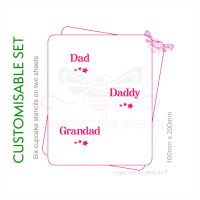 Cupcake Set - Fathers Day - Choose six names (2 stencils)