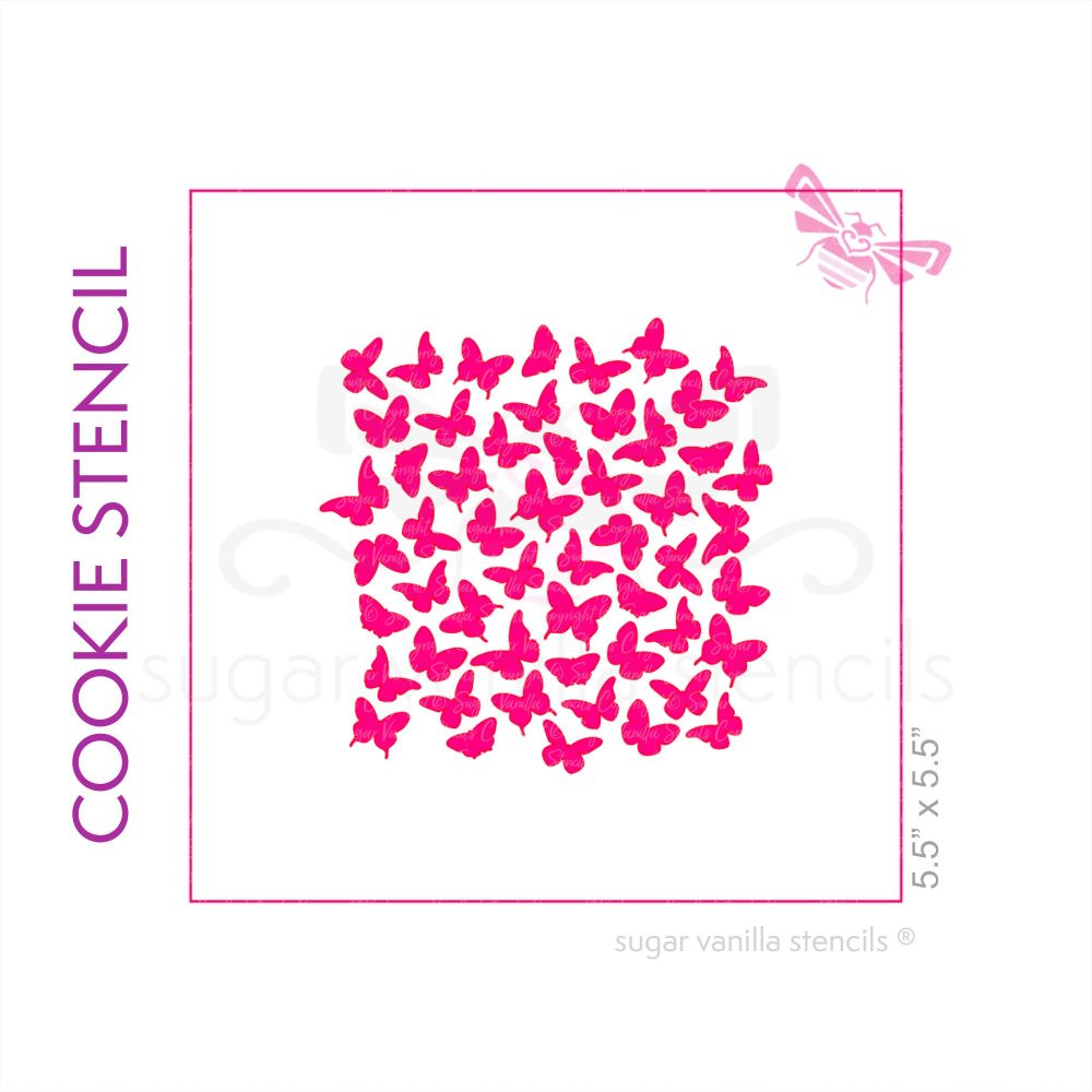 Flutterbys Cookie Stencil - Small