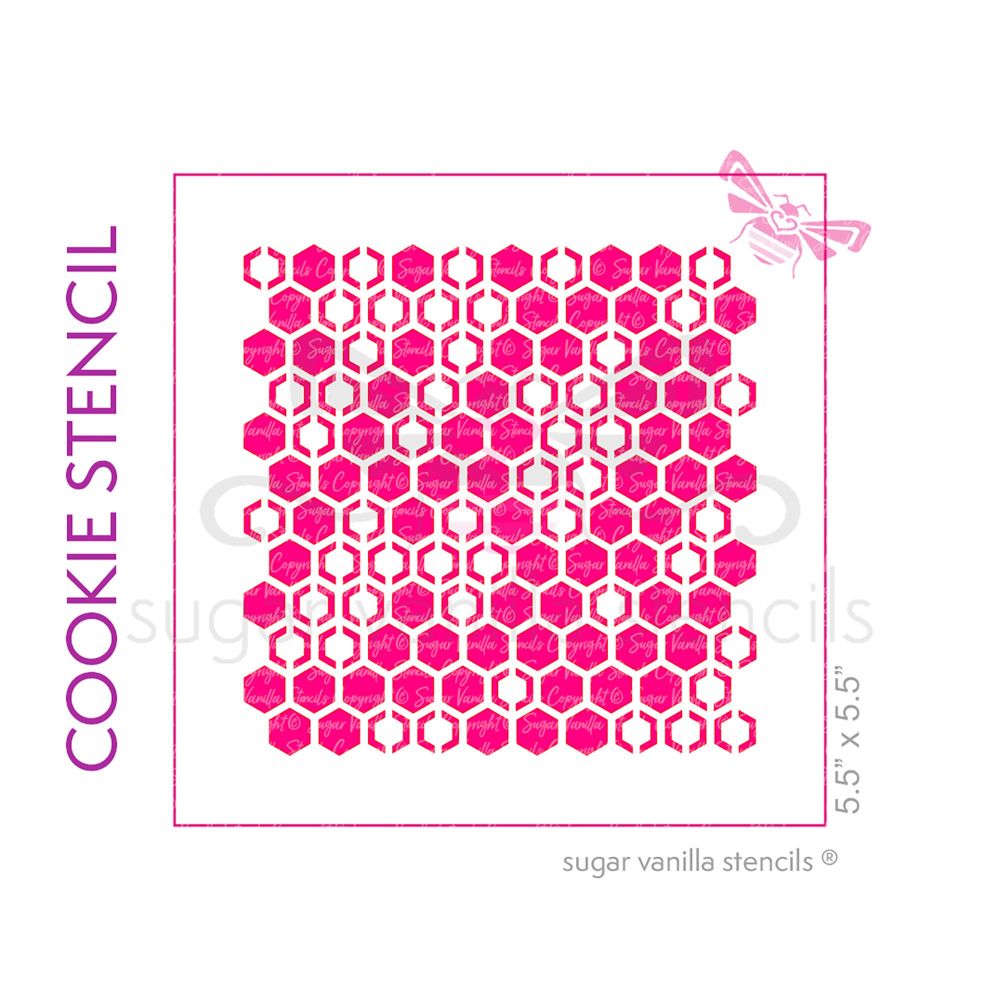 Honeycomb Cookie Stencil - Medium