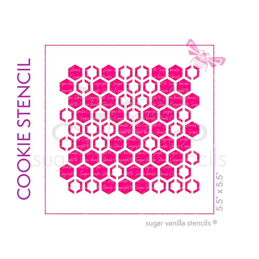 Honeycomb Cookie Stencil - Large