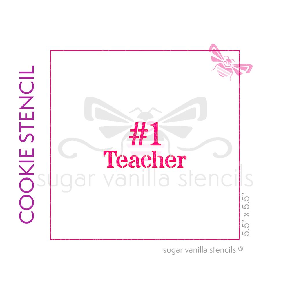 No. 1 Teacher Cookie Stencil