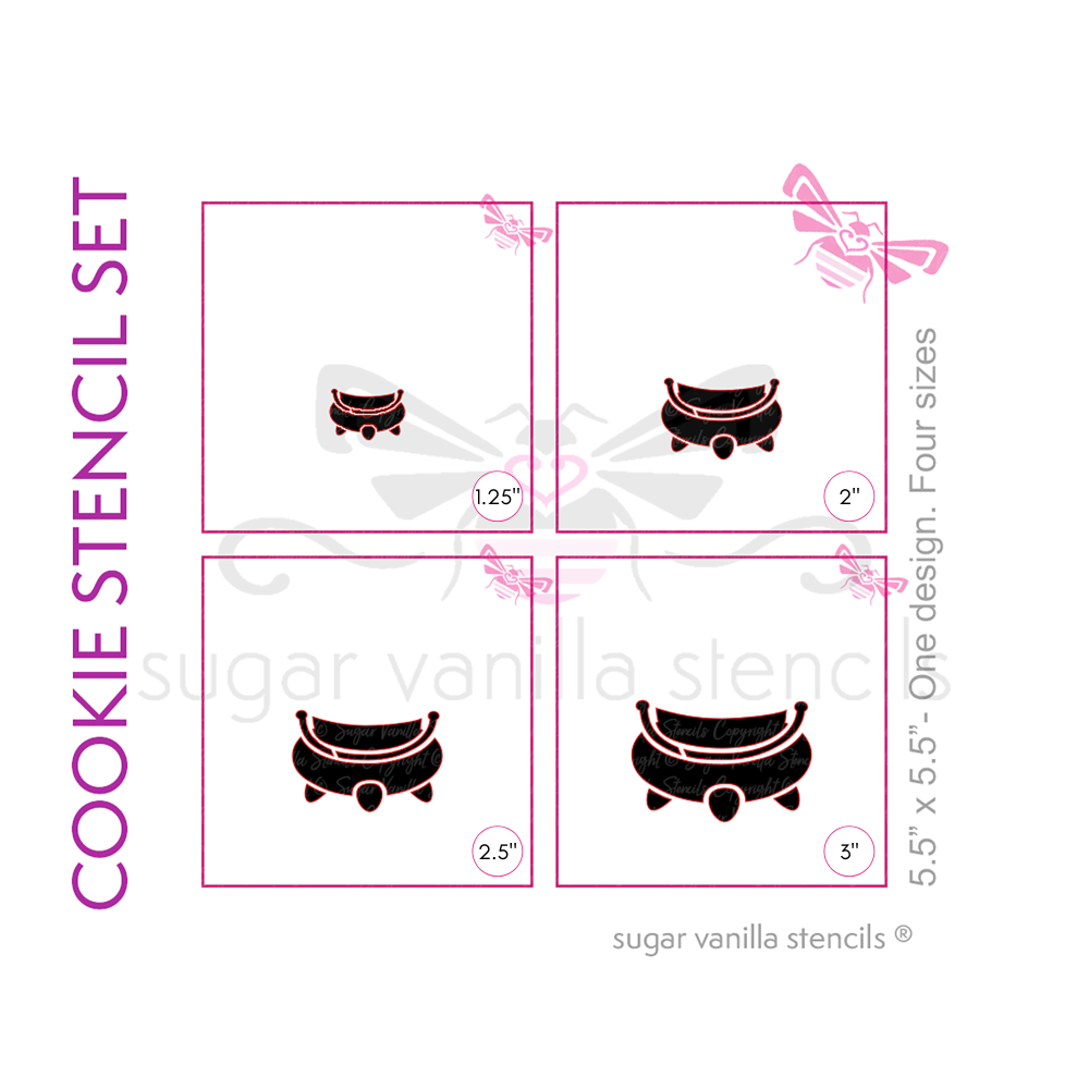Cauldron Cookie Stencils - Set of 4 sizes