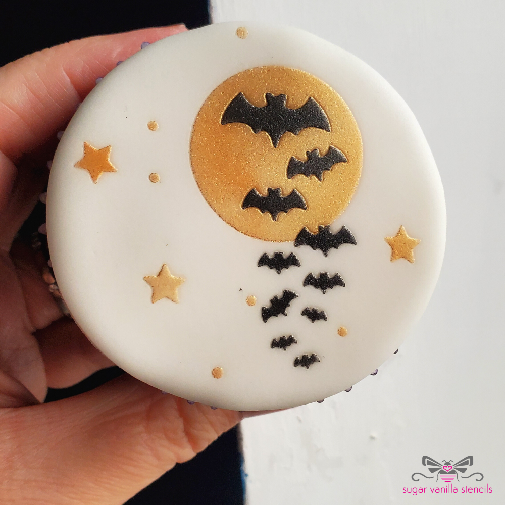 Moon & Bats Double Cupcake Stencil Set 