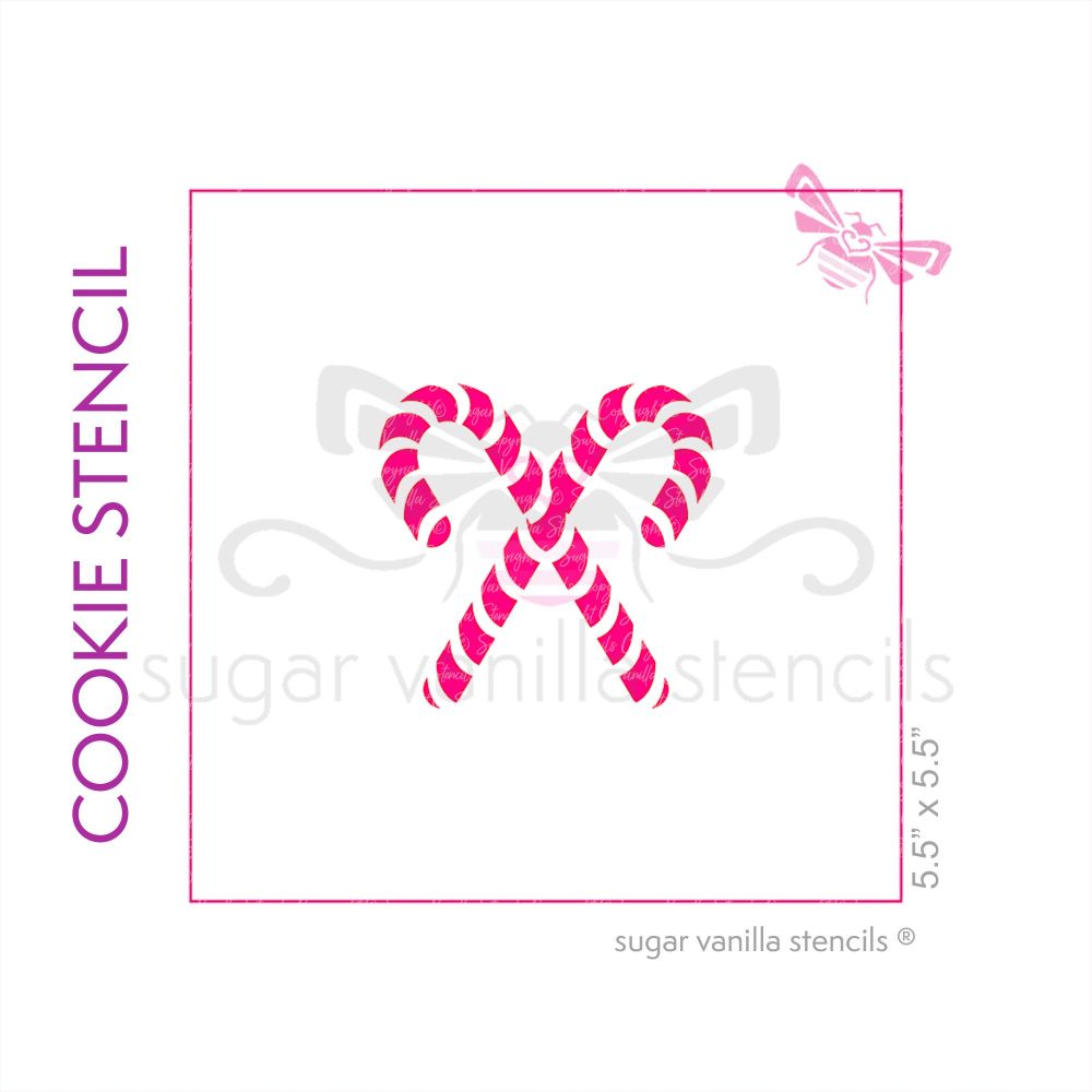 Candy Canes Cookie Stencil