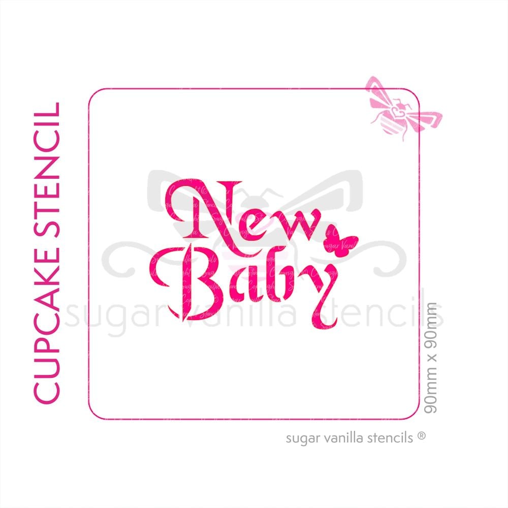 New Baby Cupcake Stencil