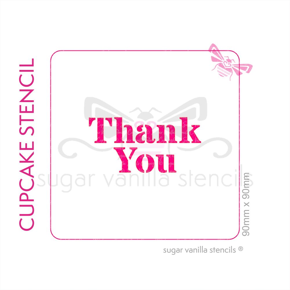 Thank You Cupcake Stencil (Plain)