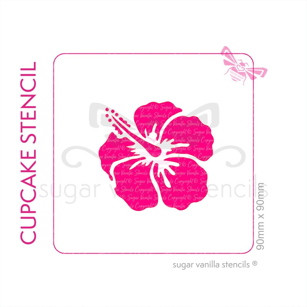 Hibiscus Cupcake Stencil (Plain)