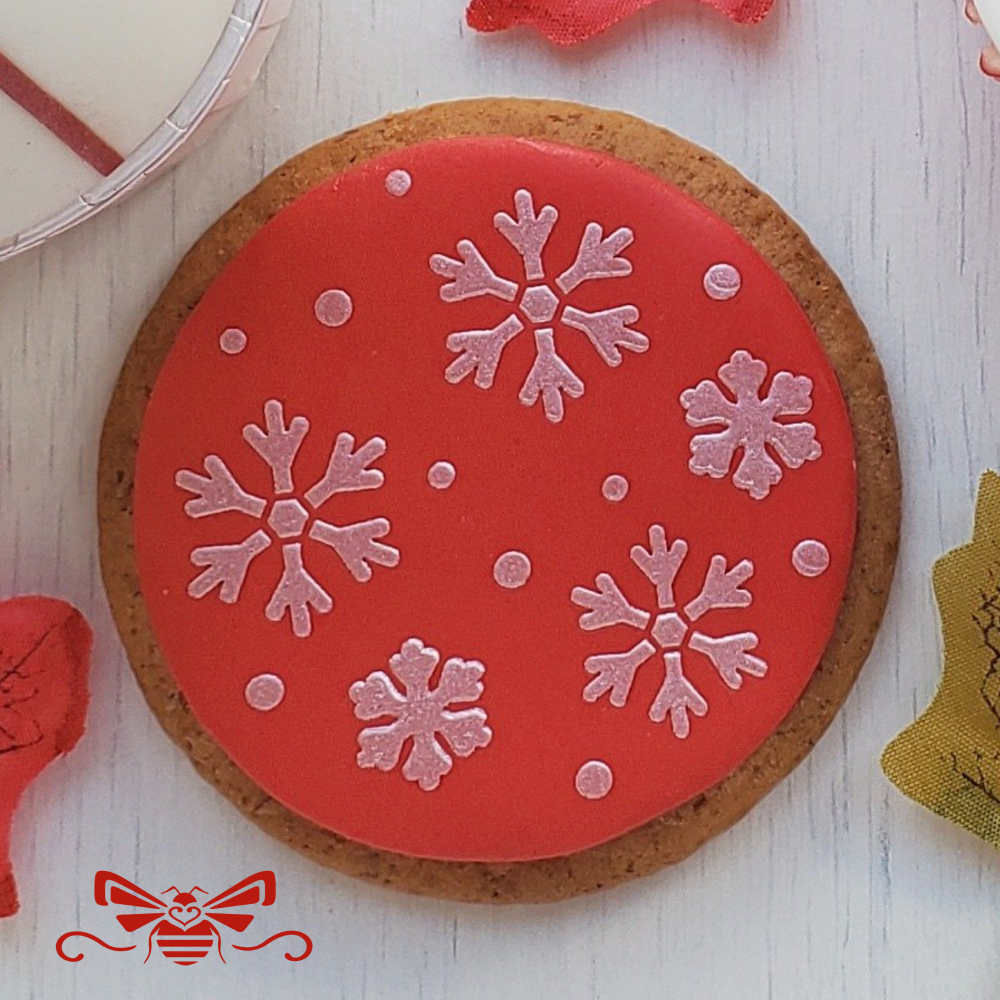 Falling Snowflakes Cupcake Stencil
