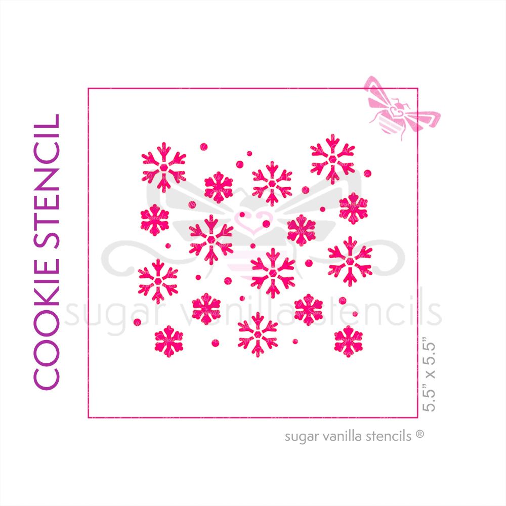 Falling Snowflakes Cake Side Stencil