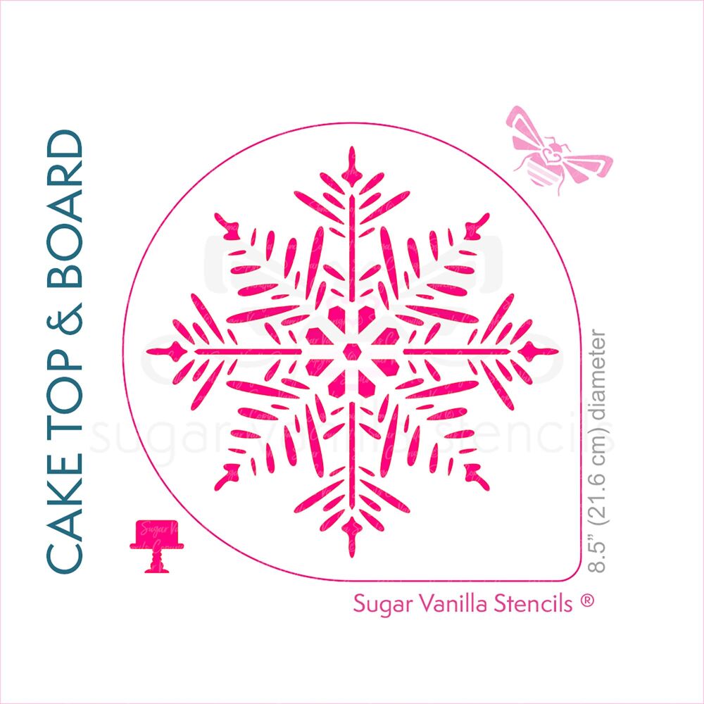 Snowflake - Pine - Cake Top Stencil (8" large)