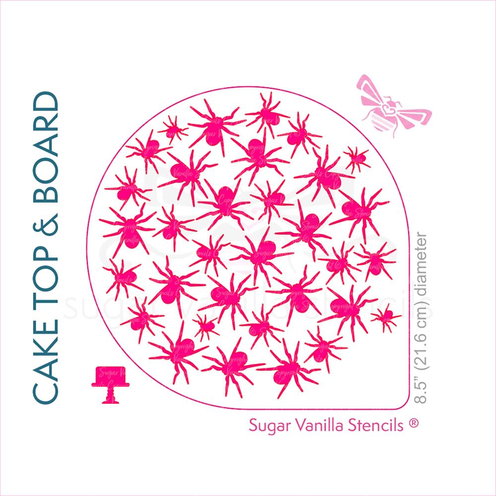 Spiders Cake Top Stencil (8" large)