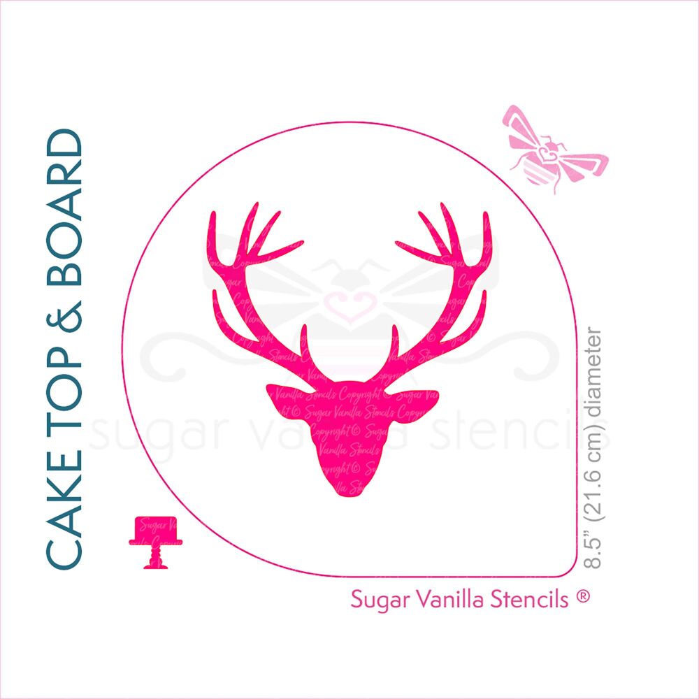 Stag Head Cake Top Stencil (8