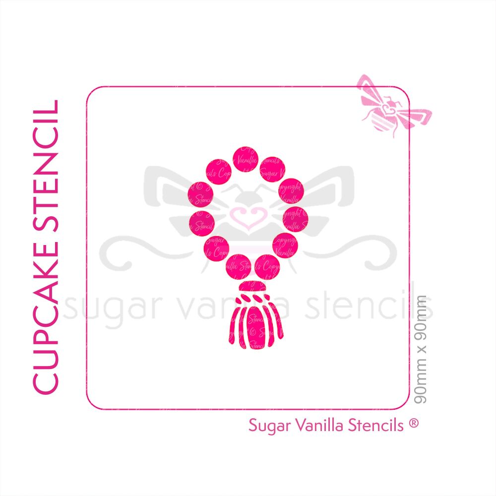Prayer Beads Cupcake Stencil
