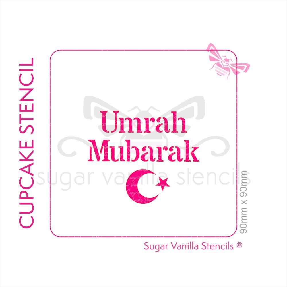 Umrah Mubarak Cupcake Stencil (Crescent)