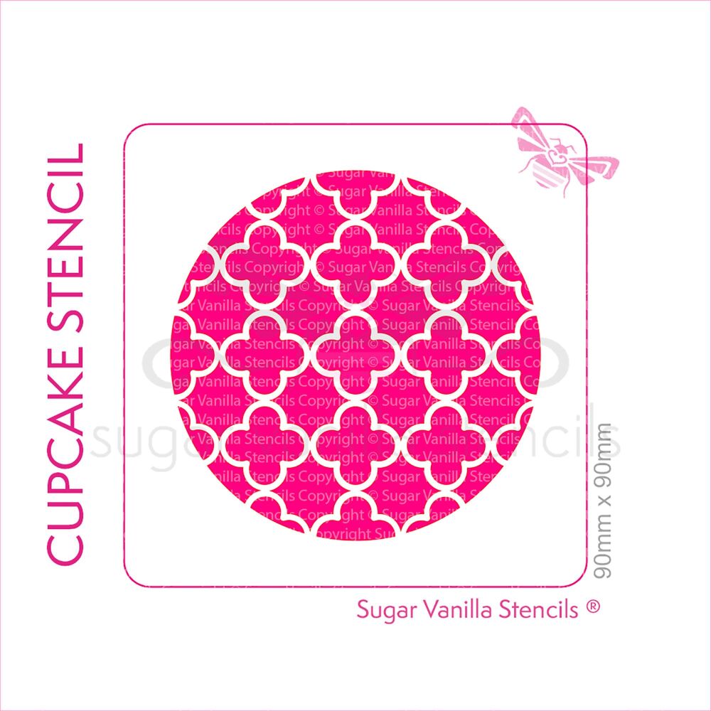 Quatrefoil Cupcake Stencil - Dijon