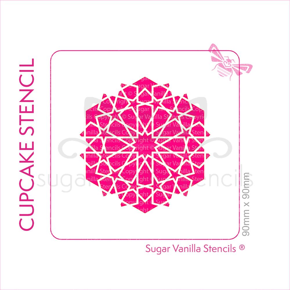 Arabic Geometric Cupcake Stencil (12 Star)