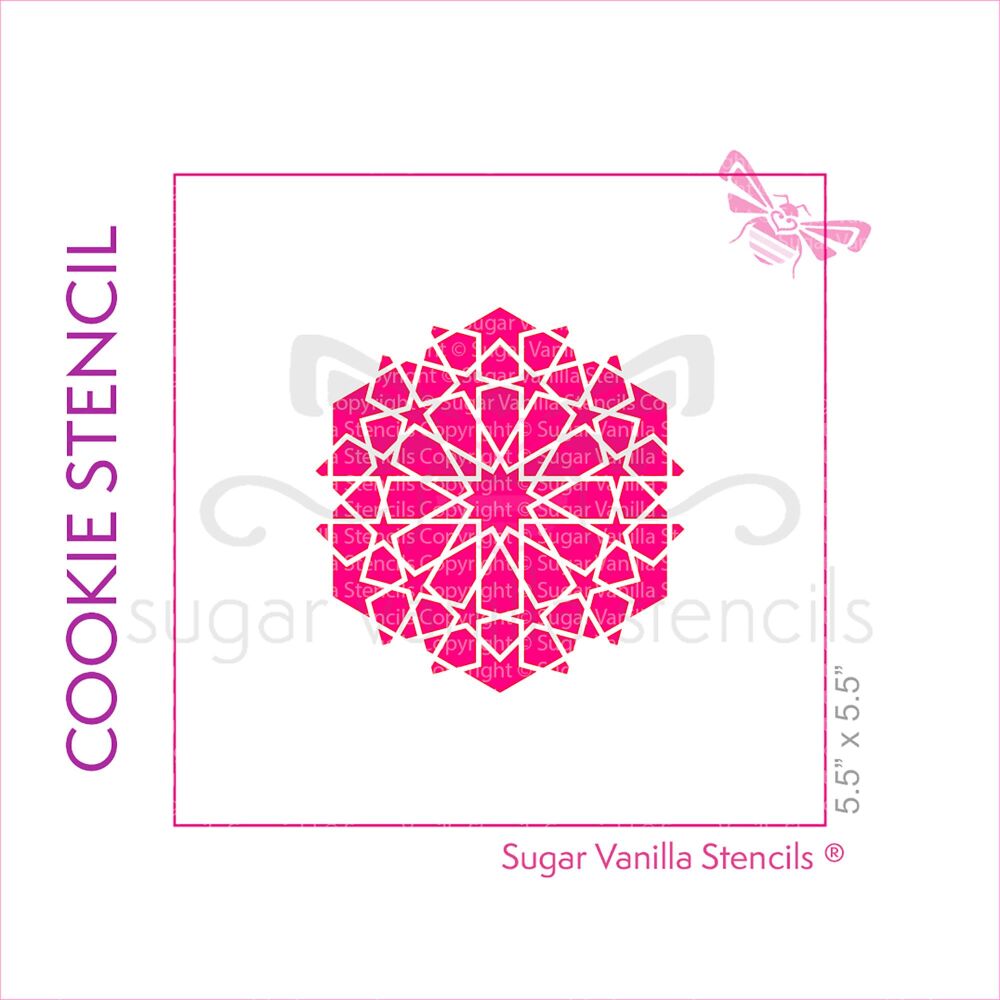 Arabic 12 Star Pattern Cookie Stencil