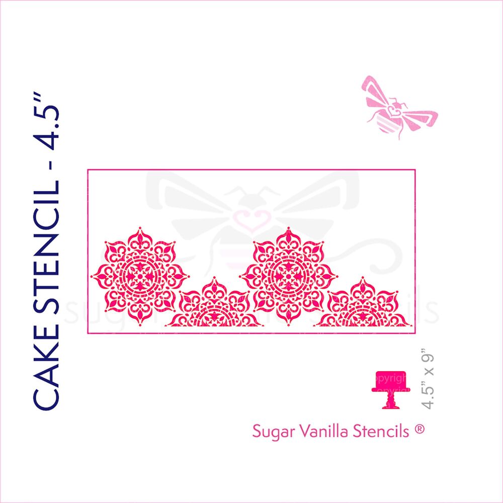 Mehndi Mandala Cake Side Stencil