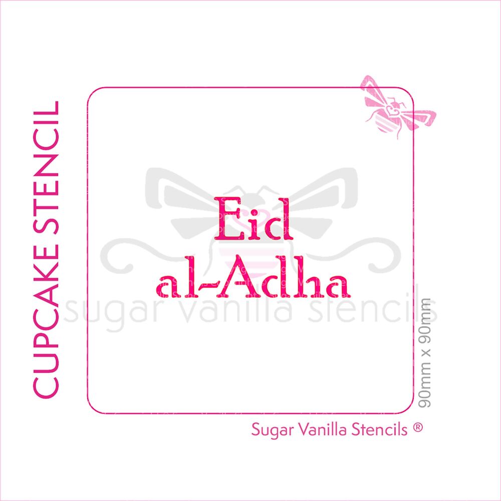 Eid al-Adha Cupcake Stencil - Font Style 1