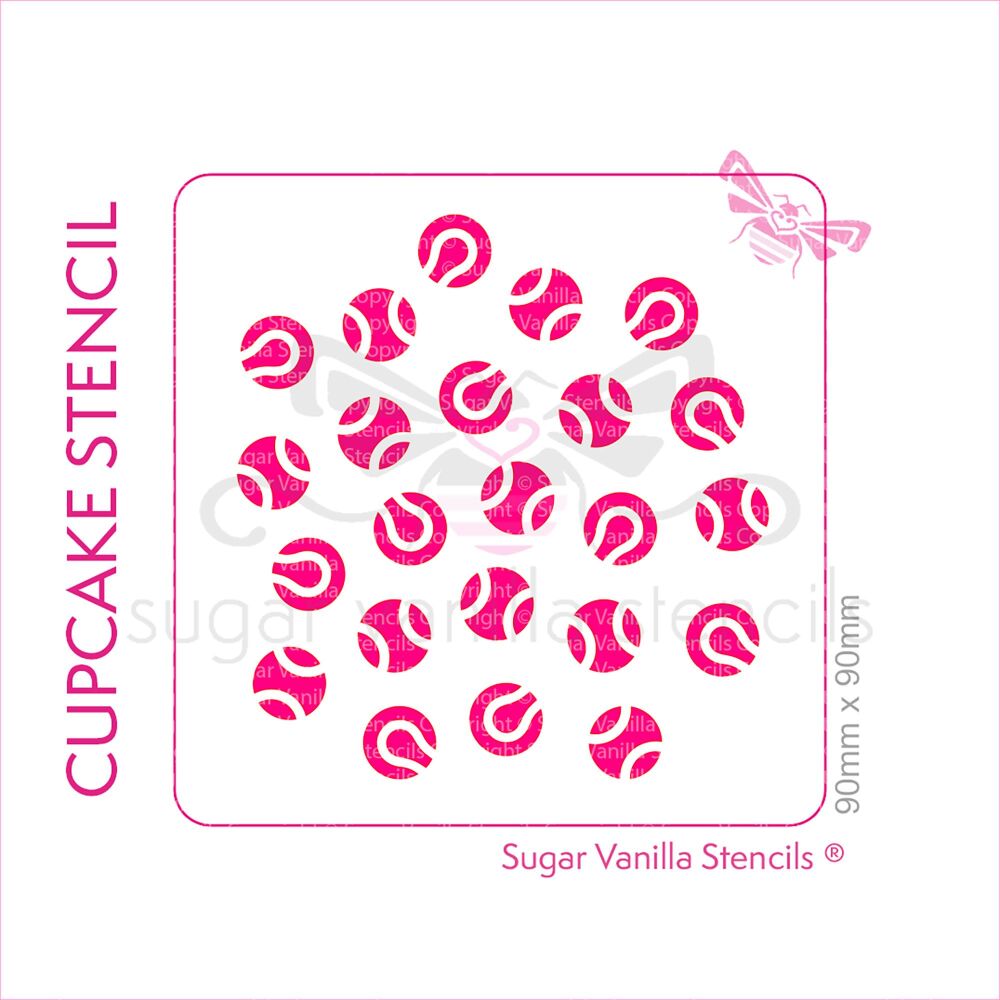 Tennis Balls Cupcake Stencil