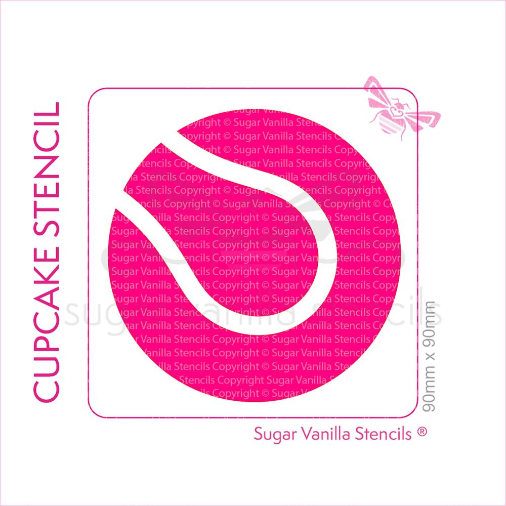 Tennis Ball Cupcake Stencil - U Shape (Version 1)