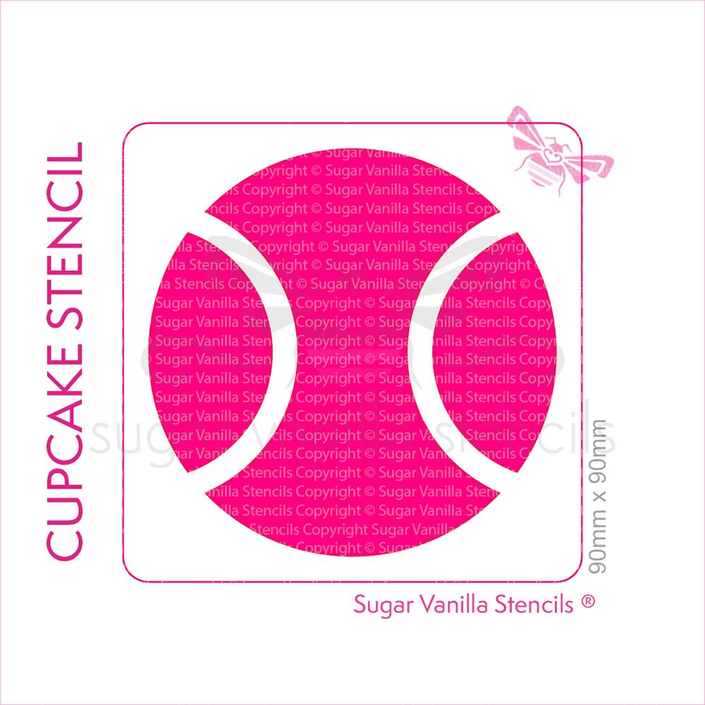 Tennis Ball Cupcake Stencil - H Shape (Version 1)