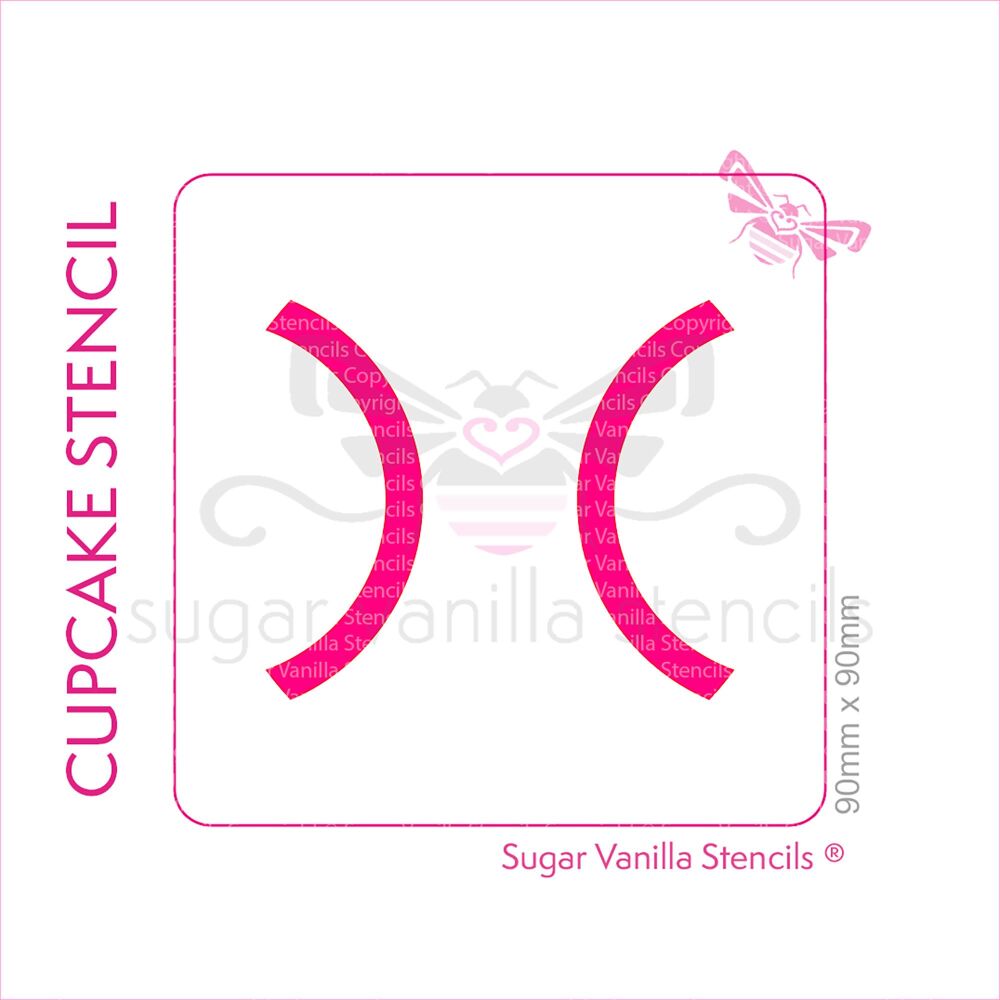 Tennis Ball Cupcake Stencil - H Shape (Version 2)