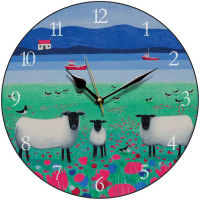 "Woollit Wanderers" Black faced sheep round clock