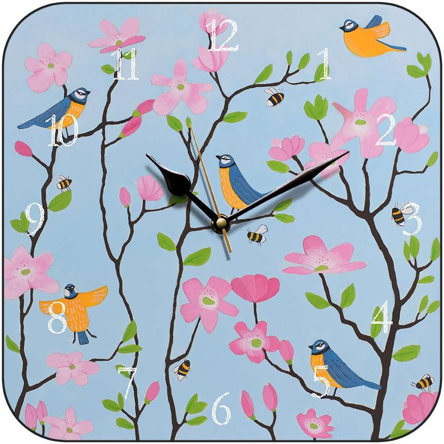 clock s bluetits and blossums