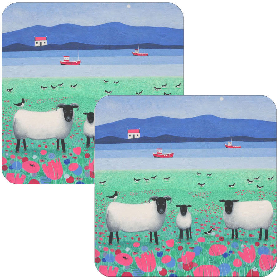 Woollit Wanderers Set of 2 Black Faced Sheep Placemats