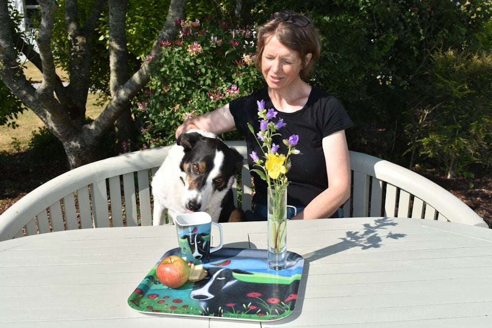 a2p jack drinking with ailsa with burd on the bonec tray and mug for web