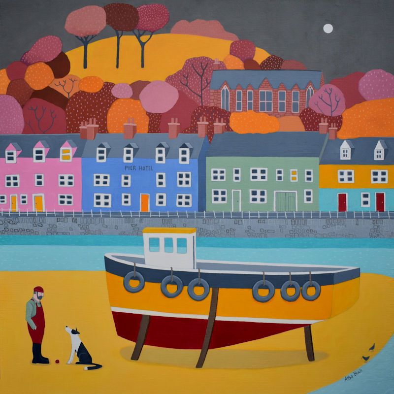 "Penny Dog" large print of Portree on the Isle of Skye