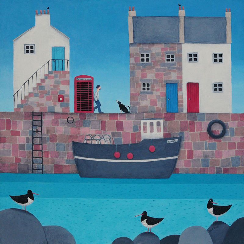 "World is our Oyster" Large print of a Scottish coastal village