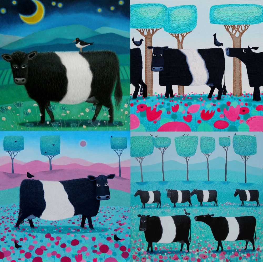 Belted Galloway pack of 8 Cards