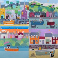A Pack of 8 Colourful Coastal Cards