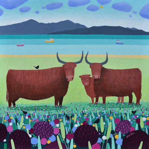 Highland cow painting