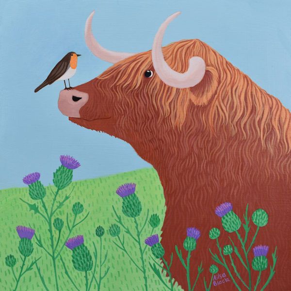 Hairy Coo - Highland Cow Painting by Ailsa Black