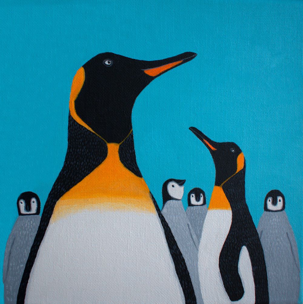 King Penguins painting for sale