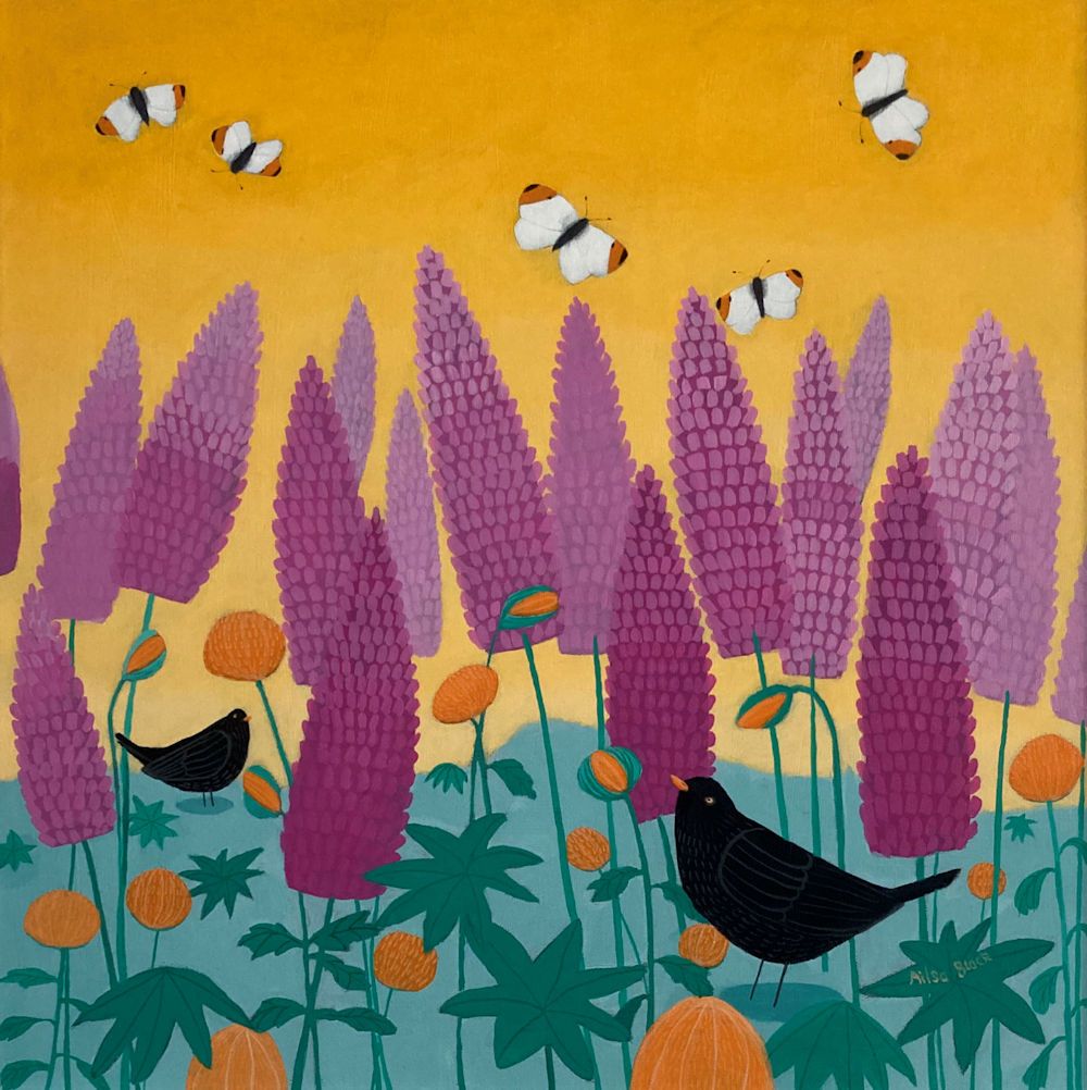 "Puffs of Orange" Original Painting on box canvas