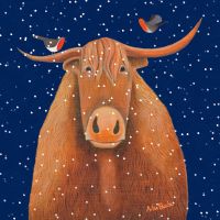 "Broon Coo in the Snow" Set of 5 Christmas Cards