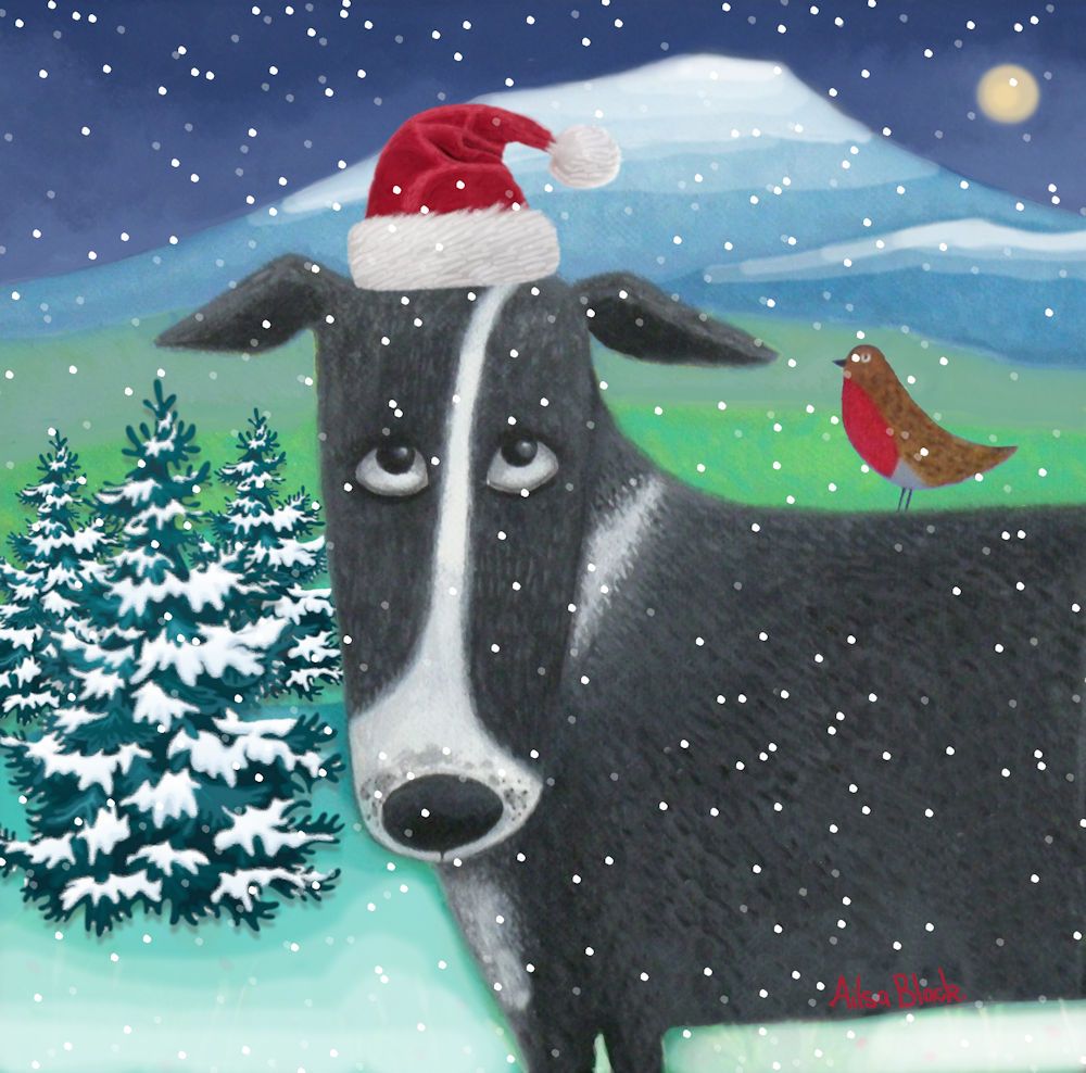 Border Collie Xmas Card