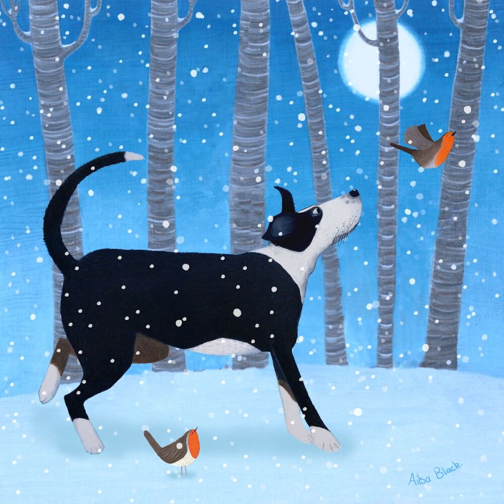 Collie dog xmas card