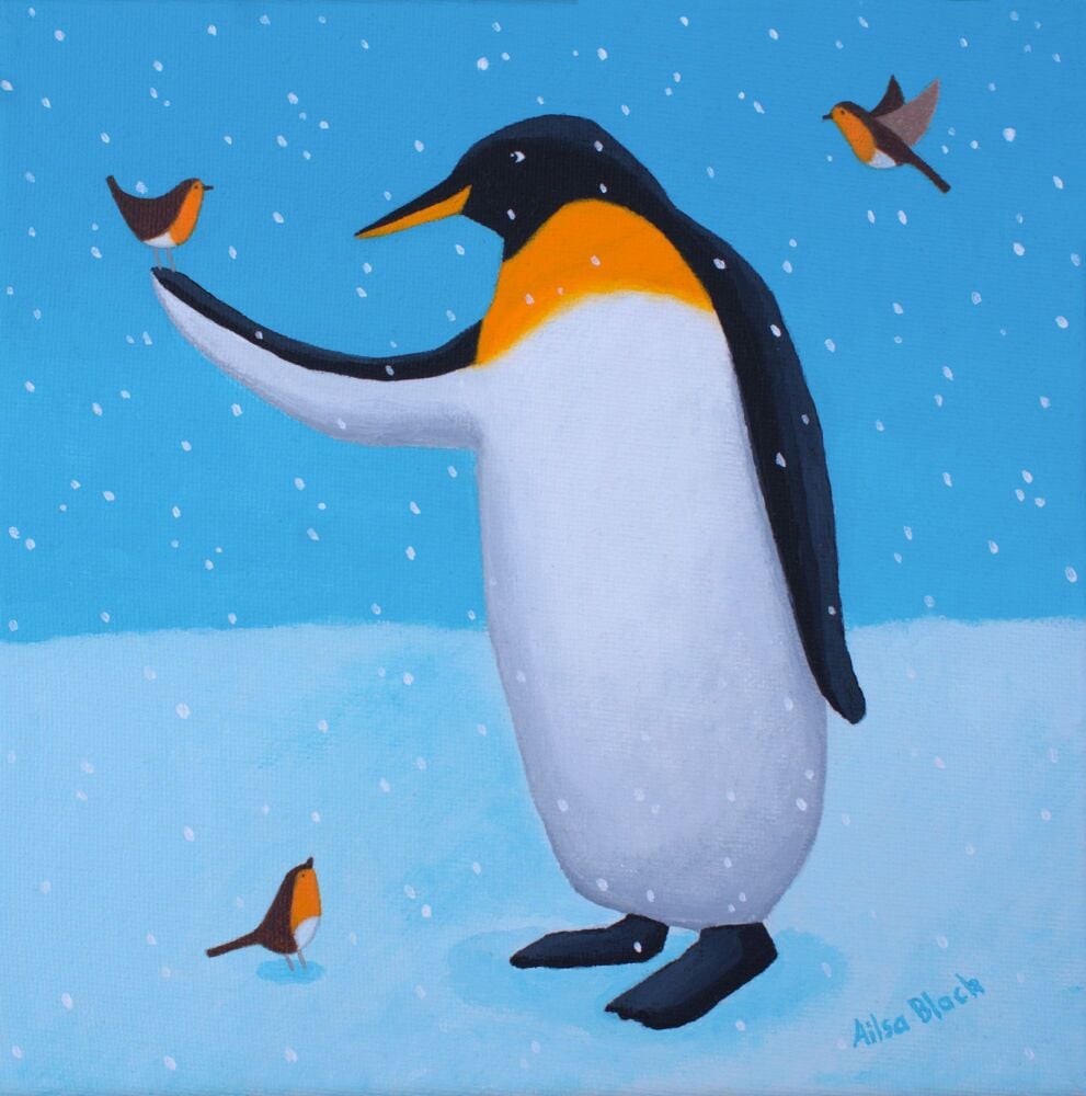 "Freddie" Original Penguin Painting
