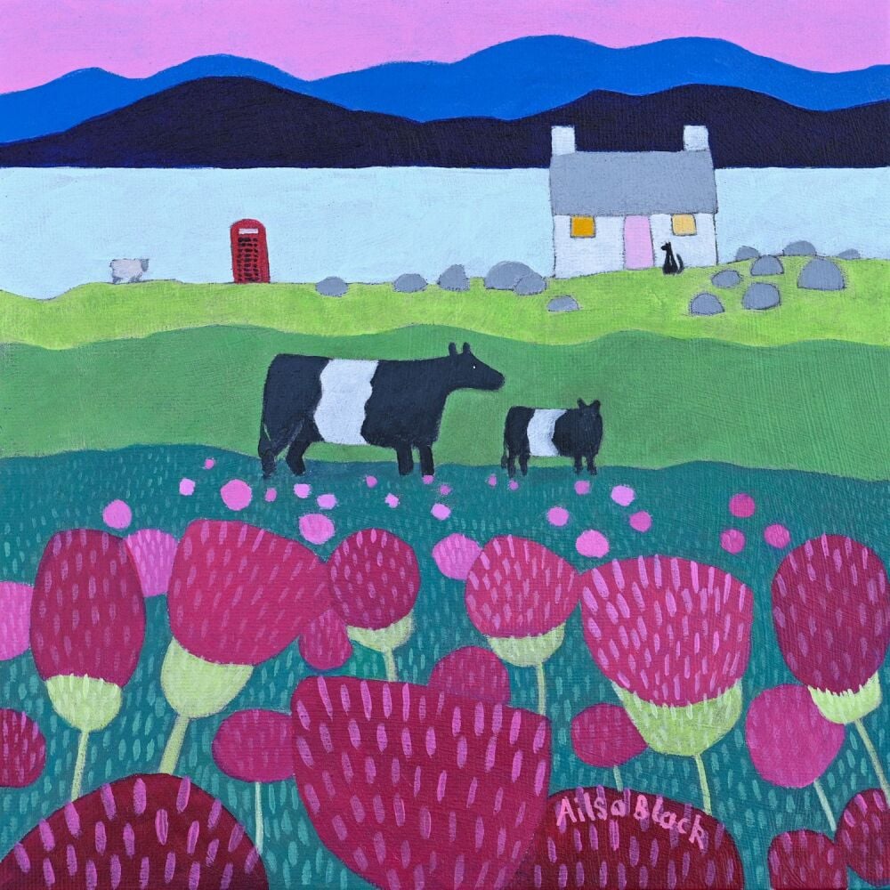 "Thankful for the Thistles" original painting acrylic on canvas board