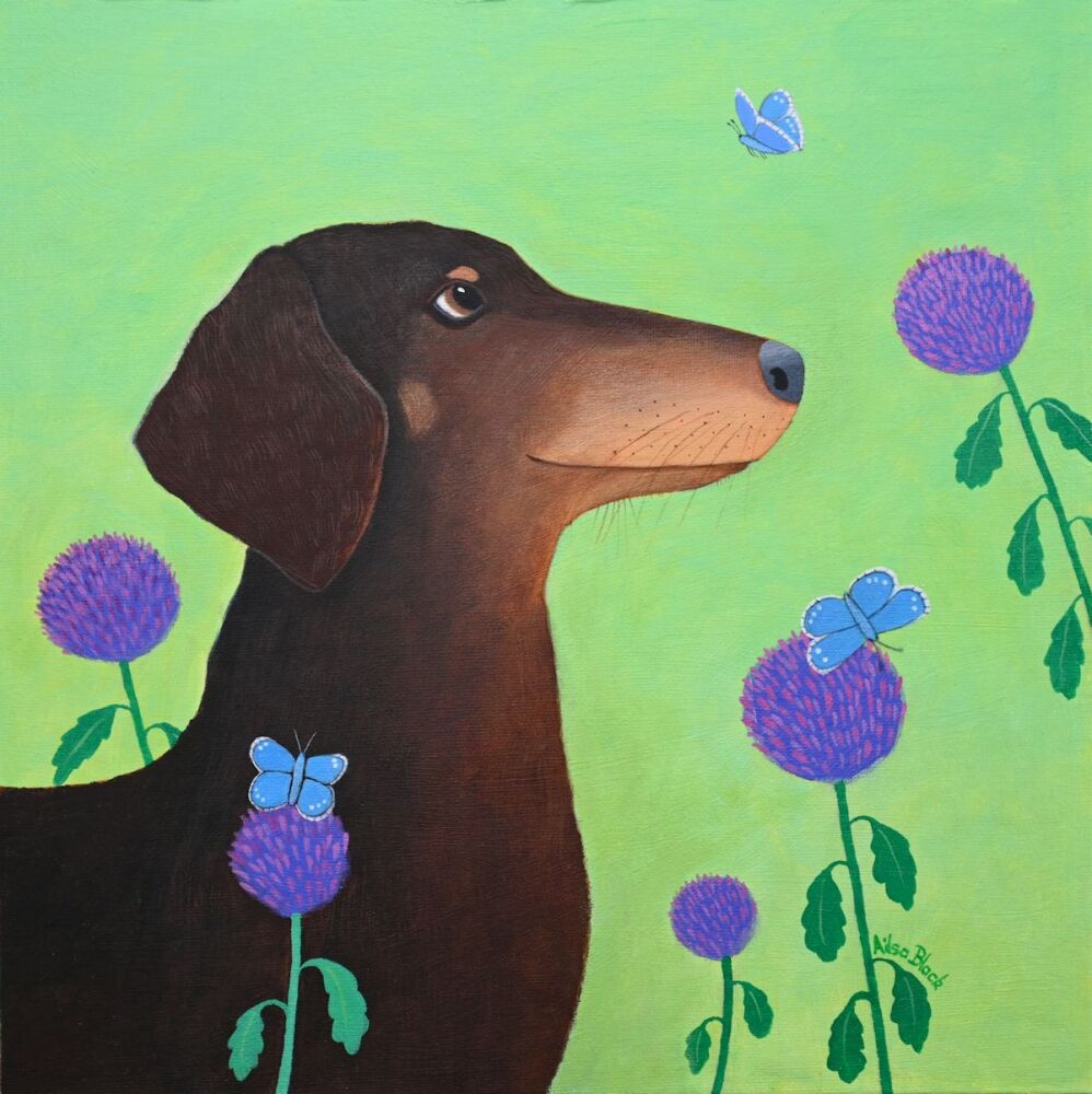 Daisy - An original painting of a Miniature Dachshund